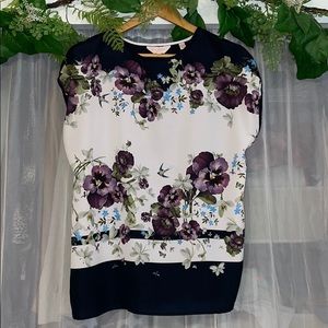 Ted Baker London Floral Scoop Neck Blouse